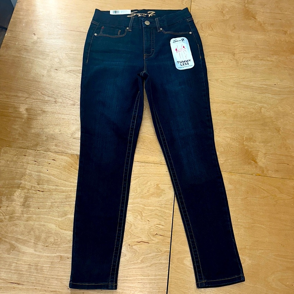Seven Jeans Tummy Less slimming control panel High Ride Skinny Dark wash jean‎ 8